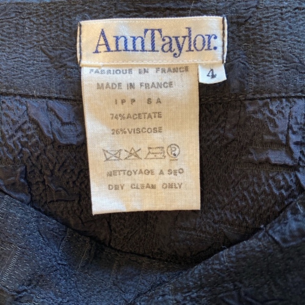80s midi skirt made in France, dark black, Ann Taylor, labeled 4 but fits like 0 - Picture 14 of 14
